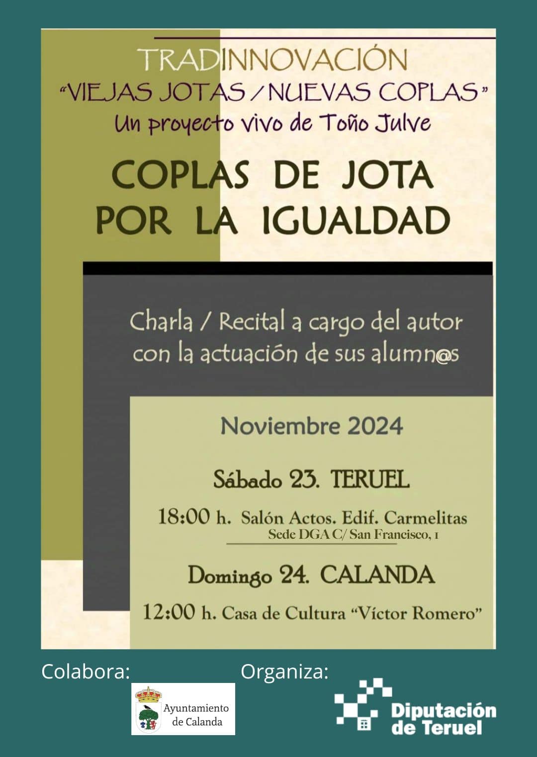 Cartel Coplas de jota por la igualdad